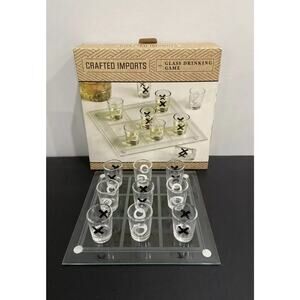 New Shot Glass Drinking Game Tic Tac Toe 10 Piece Set Bar Game Decor